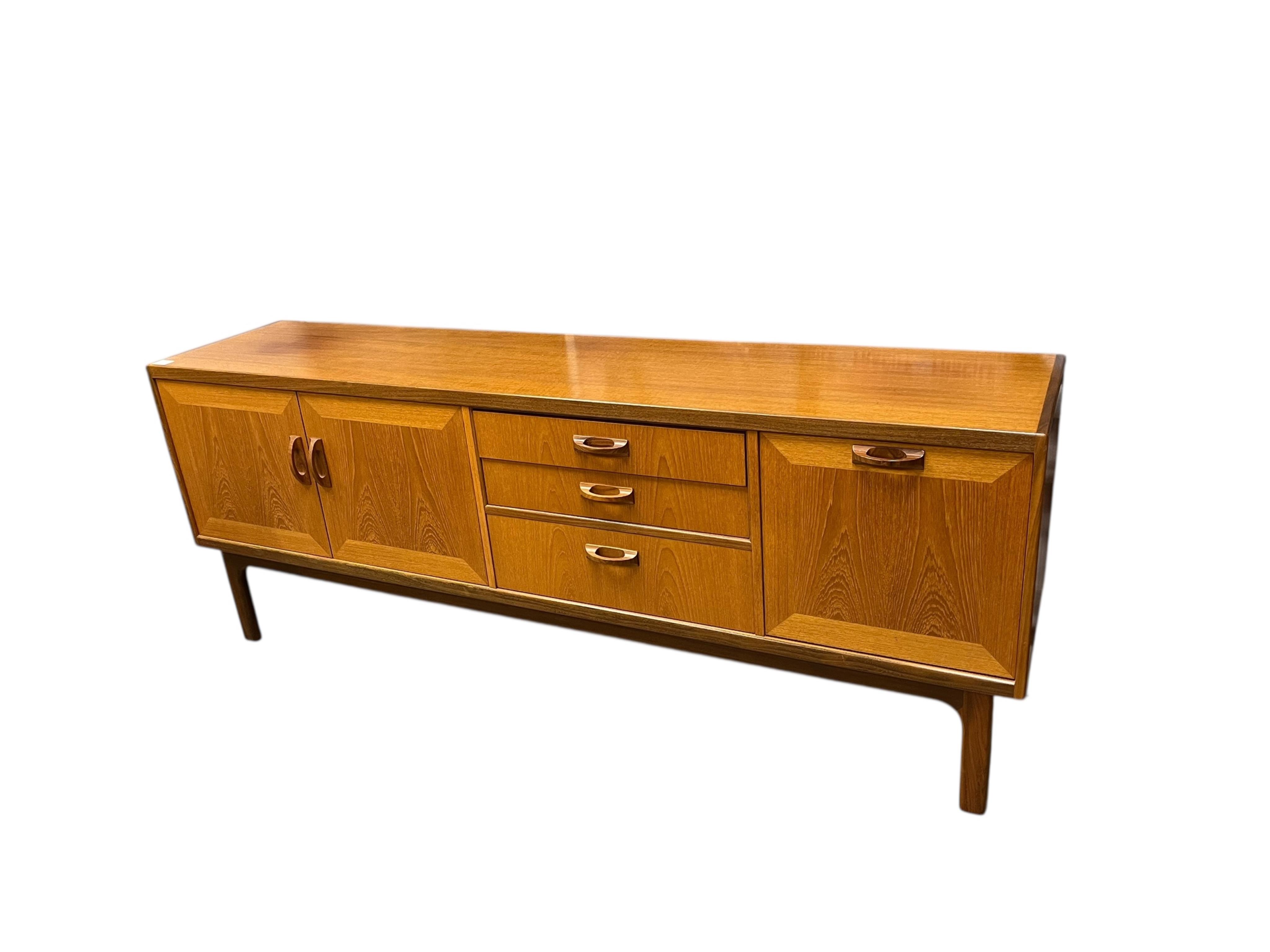 A mid century G Plan Sierra teak sideboard, width 206cm, depth 45cm, height 80cm